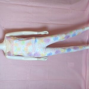 Boohoo Pastel Tie Dye Tank Top and Leggings PJ Matching Set size 10